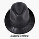Trendy and charming spring and autumn PU leather hat for men, sheepskin and cowhide jazz hat, British wide-brimmed gentleman hat, winter middle-aged and elderly trendy hat, black-cowhide 56-58