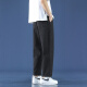 Foss Phil light blue jeans men's summer thin nine-point loose trendy sports and casual straight wide-leg pants Fashion brand 718-K829 black 3XL [Recommended 175-190Jin [Jin equals 0.5 kg]]