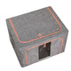 Chenzhi Shangpin fabric storage box cotton and linen foldable storage box thickened steel frame baina box sundry clothing storage box home gray 66L (50*40*33CM)