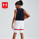 安德玛（Under Armour）儿童套装童装背心短裤夏季男童运动装21211955 黑色 140cm 