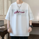 铠私乐（KMUYSL）短袖男款夏季潮流圆领渐变上衣服男落肩袖宽松T恤休闲青少年半袖 LF5012杏色 M (约85~110斤可穿)