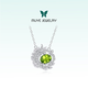 Muye Natural Colored Peridot Necklace Green Leaf Wizard Necklace Sterling Silver Light Luxurious and High-end Temperament Green Leaf Wizard Necklace