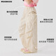 moonkids girls quick-drying work clothes wide-leg pants 2025 summer children's pants medium-sized children's outdoor trousers waterproof charge pants 15261 light khaki work clothes 110 cm