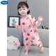 Disney Children's One-piece Pajamas Spring and Autumn Pure Cotton Girls Baby Sleeping Bag Girls One-piece Cartoon Romper Suit Spring Home Clothing Pink 80cm