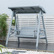 Peijiangfu Outdoor Swing Stuhl, Haus innenbalkon Hängemattenstuhl, Outdoor-Innenhof Massivholz Freizeit-Schwung Doppelte Schaukelstuhl, 688 Drei-Personen-Holz-Top-Swing (ohne Sitzkissen)