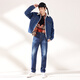 Levi's Midnight Blue Brand Japanese Men's 502 American Nostalgic Retro Street Blue Jeans Dark Denim 28 (32)