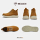 Minglang MELLEN Martin boots new wear-resistant non-slip work boots genuine leather British style versatile mid-top leather boots retro trendy boots men yellow brown 40