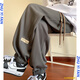 Ideenstil (Zhuyifan) Fetter Mann Großgröße Hosen Frühling und Sommer dünne Schwergewichtshosen Losen Füße Weite Beine Sport Casual Hosen Trendy K1049 Black 5xl 210-230jin [Jin gleich 0,5 kg]