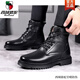 
Western Region Camel Martin Boots Men's Genuine Leather Military Cruiser Wool Cotton Boots Winter Warm Plus Fleece Men's Shoes Cowhide Casual Snow Boots 3518 Black [Fur Integrated Flat Sole]- 39