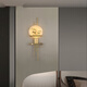 Yichen customized all-copper modern minimalist living room wall lamp creative bedroom bedside living room lamp grille TV sofa background wall all-copper wall lamp 80 high warm light