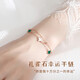 DL 1998 Fat Donglai same style 18k gold four-leaf clover bracelet 18K women's five-flowered red agate V gold 750 color gold double layer bracelet free rose gold black agate bracelet