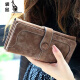 Kangaroo Light Luxury Style New Fashion Frossed Frossed Women's Long Large Capacidad Versión coreana para mujeres Corea versátil Billet de billetera Azul