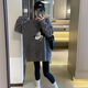 Gtyuwvg Companion doxi dongguan dalang suéter de estilo flojo de estilo flojo para mujeres 2024 Invierno Versión coreana New Corean Gray Donald Duck Y9855 One Size M
