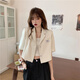 LPOX外套夏季女薄款2025新款网红炸街设计感小个子短款女式外套西服款 白色684款 M 95/105斤