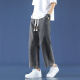 Foss Phil light blue jeans men's summer thin nine-point loose trendy sports and casual straight wide-leg pants Fashion brand 718-K829 dark gray 2XL [Recommended 160-175Jin [Jin equals 0.5 kg]]