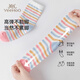 YEEHOO 3 pairs of children's socks, girls' socks, mid-tube spring new baby toddler socks, baby floor socks, striped bear style, 3 pairs, 9-12 years old L (suitable for feet 20-22cm long)