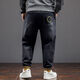 Fei Shimi Autumn New Fashion Brand Elastic Small Foot Jeans Fat Loose and All-Match Pants Elastic Waist Fat Pants 300 Jin [Jin equals 0.5 kg] Black 9901 XL 1 (130-150 Jin [Jin equals 0.5 kg])