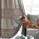 Aoyanlai tea room window screen light-transmitting new Chinese style curtain window screen light-transmitting and opaque gauze curtain bedroom living room classical tea room half spring breeze blowing veil - sizes below coffee color can be shortened for free / other sizes