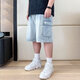 
Looking American retro heavyweight tooling shorts in summer loose large size fat man straight-legged washing denim five-point pants 5010# 4XL recommendation (185-200) Jin[Jin equals 0.5 kg]