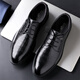 
CARTELO men's leather shoes breathable cowhide formal shoes versatile low-top lace-up inner heightened leather shoes men's Z9274 black 42