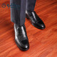 Zapatos de hombres Goldlion Shoes Casual Zapatos de moda Personalidad de cuero Combinados mocasines G582330093AAA Black 41