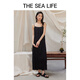 
THE SEA LIFE Elegant suspender skirt for women 24 summer new products Slimming simple black dress Y16820 m apricot color M