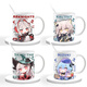 Yingtang morgen Arche umgeben Q Version W KELSICATI WASSER MOUM MILK MILK TURKEM GRÖSSE WASSER TRINK WASSER CUP XR723 SAGA Exquisite Tasse [Tassen + Löffel]