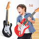 Jingqiao Kinder großer Größe spielen Jungen und Mädchen Simulation Ukulele Elektronische Gitarrenspielzeugmusik Anfänger Musikinstrument grenzüberschreitende A-Style Red E-Gitarre ~ String Sensing Battery Model