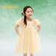 Balabala Girls Skirt Children's Dress 2025 Summer Dress for Toddlers and Toddlers Puff Sleeve National Style Mesh Skirt 208225111027