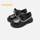 Balabala Girls Princess Shoes Literary Retro Literary Spring and Autumn Baby Sweet Trendy Small Leather Shoes Black 90001 36 Size