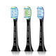 Cabeza de cepillo de dientes de Philips Electric HX9043 9063 9073 Adecuado para HX9911 9924 Cabezal de reemplazo C3 W3 G3 [HX9063 Negro] W3 Tipo blanco brillante (tres paquetes)