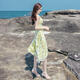 BMOI Sommer 2025 neuer Stil der Chic-atemberaubender schöner Rock sexy Temperament Temperament HAUSPERSULE Kleid gelbgrünes ärmellose Kleid m suggeriert 95104jin [Jin ist 0,5 kg]