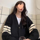 XCFREHT【1484人收藏】日系慵懒风毛衣新款针织开衫外套多巴胺洋气慵懒显 黑色 M (100斤-110斤)