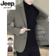 JEEP SPIRIT轻奢高档羊绒大衣男士羊毛西装男装秋冬短款羽绒内胆双面呢外套男 818黑色（双面呢） （63羊毛脱卸 M （95-105斤）