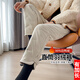 Miqian high-end down pants for women to wear in winter, apricot plus velvet thickened straight boot pants - 40 degrees below zero, narrow version of warm cotton pants. Apricot down is normal. It is recommended that the height be under 165cm. S 85-95Jin Jin is equal to 0.5 kg