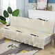 Xuxian full-cover sofa cushion foldable sofa bed cover four-season universal non-slip sofa cover simple dual-purpose without armrests striped beige 1.2 meters long 1.5 meters wide