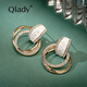 Qlady Autumn and Winter Earrings Feminine High-end Earrings Women's 2023 Niche Light Luxury Circle Earrings Birthday Gift