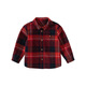 DAVE&BELLA children's clothing men's shirts children's shirts boys' long-sleeved spring clothes baby clothes spring and autumn tops big children's plaid bottoming shirt red plaid DB3224618-C 120 (recommended height 110-120cm)