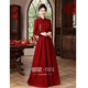 
Seidler's new Chinese toast suit Bride 2025 new burgundy wedding dress for women summer engagement cheongsam wedding dress burgundy XL (recommended 116-125 Jin [Jin equals 0.5 kg])