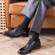 Modal socks men's black business mid-tube thin long tube British formal wear men's suit trousers leather shoes stockings high waist pictures 4 types of each one