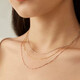 OIDSG18K gold necklace women's O-shaped chain clavicle chain plain chain AU750 gold rose gold color gold K gold-Huang Laofengxiang's same style 1.4mm Lao Fengxiang's same style