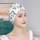 Kashiwa Chao long and short hair, fashionable and cute ear-protecting fabric swimming cap, good-looking, hot spring swimming cap for women with small face, 2001 black Mickey hat + nose clip and earplugs