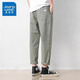 Jeanswest pantalon décontracté du printemps et d'été masculin Nouveau pantalon de neuf points à neuf points lâches pantalon à patte droite de coton mince en coton.