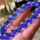 Tris Natural Faceted Tanzanite Bracelet Women's Tanzanite Sapphire Bracelet Bead Necklace Blue Bead Round Jewelry Stone Tasan 14mm Bracelet with Certificate