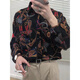 Xibaihua Hemd Hong Kong Style Gangster Hong Kong Style Retro Blumenhemd Männer hübsche Kleidung 80er Jahre Nostalgic Teen Black L