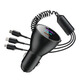 Newman car charger super fast charging is suitable for Huawei OPPO Honor Xiaomi Apple mobile phone cigarette lighter conversion head black comes with 1 drag 3 fast charging cable