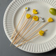 Shantou Lin Village children's fruit picks wooden creative cartoon disposable fork bamboo dessert cocktail candied haws skewers green scissor picks 15cm (100 pieces)