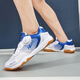 
Double Star Batty Table Tennis Shoes Men and Women Adult Children's Mesh Breathable Badminton Sports Shoes Lightweight Shoes Shoes Training Tennis Shoes White and Blue (Table and Badminton) 34