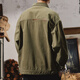 Herbst- und Winter-Männer großer Denimjacke Lose Arbeitsjacke Militärs grünes Outdoor-Fett-Mann plus Fett plus Größe Militär grün SX679 3xl 200-220jin [Jin ist 0,5 kg]