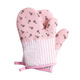 Household thickened insulation gloves oven baking anti-scalding and high temperature resistant gloves kitchen steamer microwave oven special gloves pink flowers